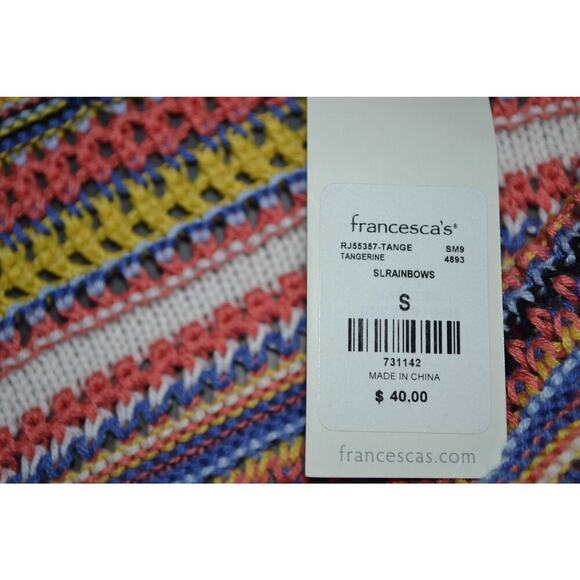 Blue Rain Knit Striped V Neck Striped Tank Top Size Small New - Picture 5 of 5